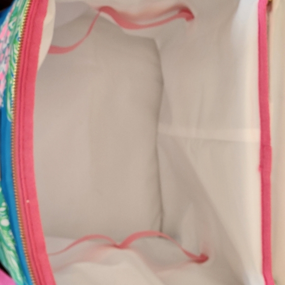 LILLY PULITZER insuleted wine carrier,  cooler, picnic,  beach tote colorful pin - Picture 9 of 13